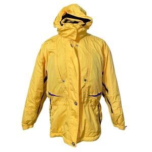 Nordica Classics Hooded Snow Ski Jacket Zippered Buttoned lots of pockets sz 10